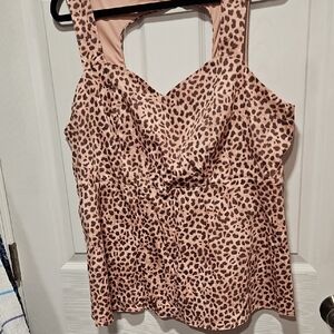 Torrid Pink Leopard Print Blouse
